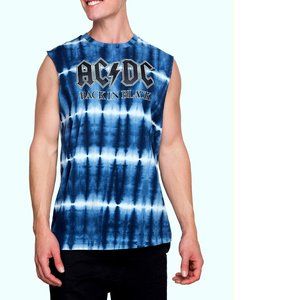 AC/DC Back in Black Tie Dye metal rock Official Tank Top L NWT